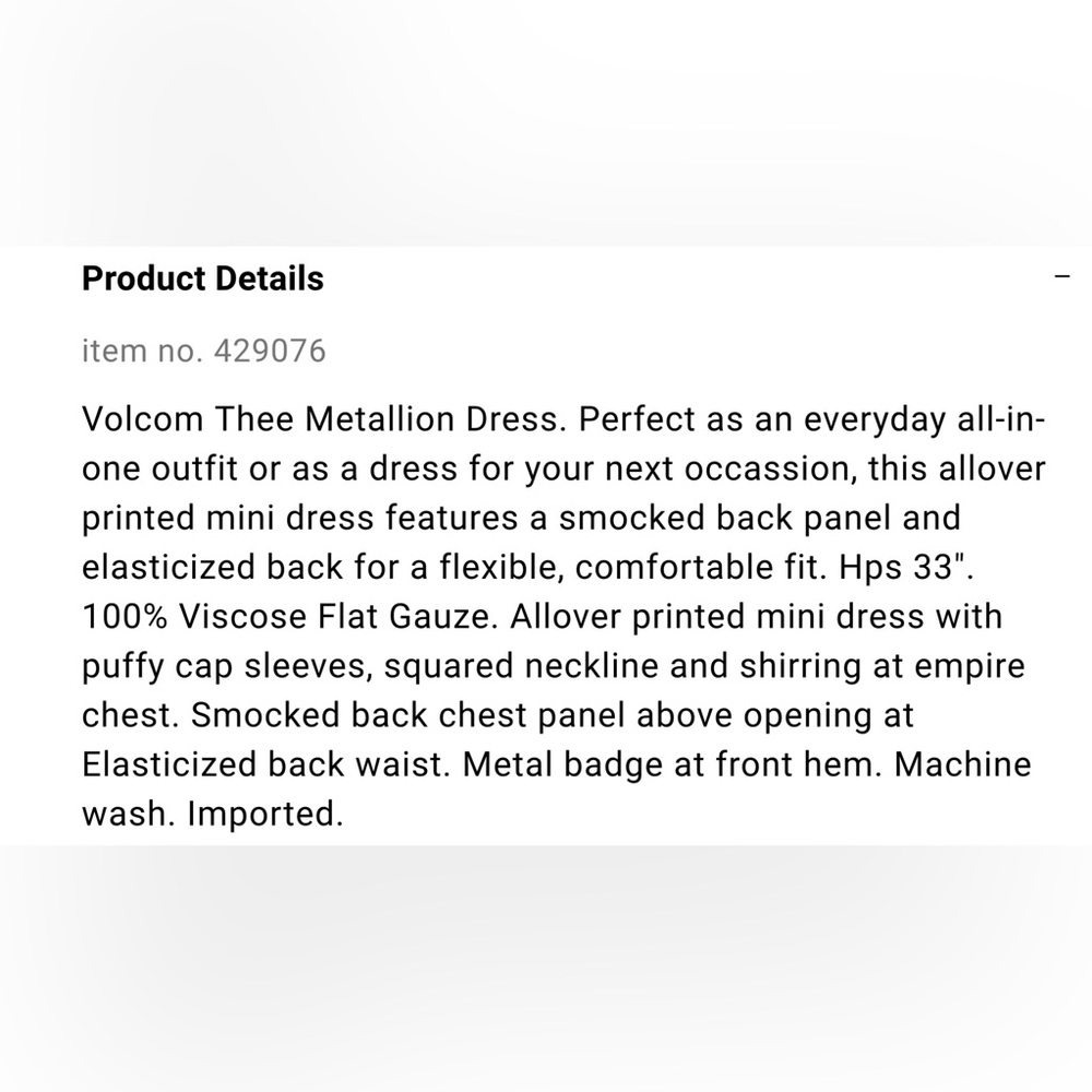 NWT Volcom Thee Metallion Dress - Picture 5 of 8
